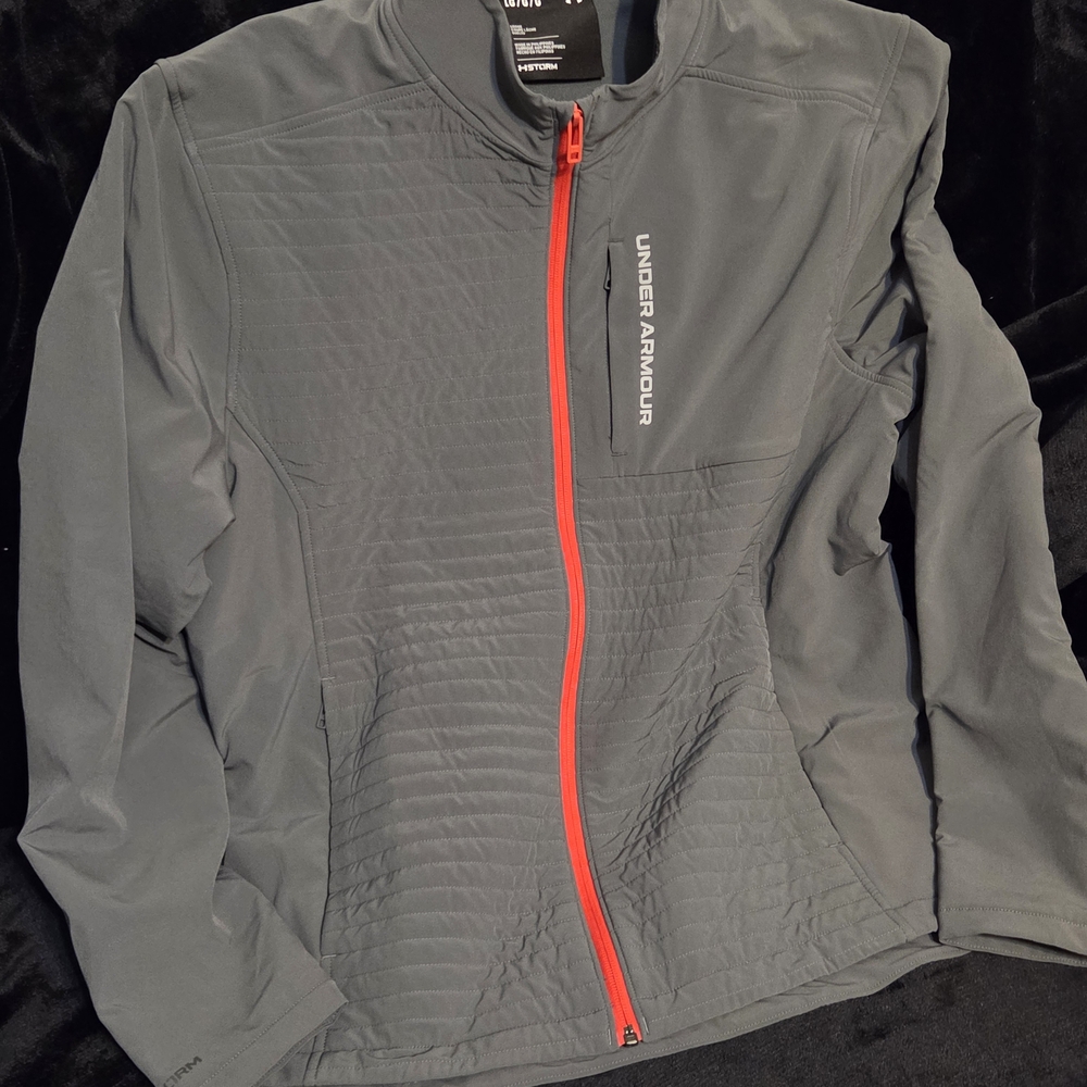 Under Armour Gray Performance Jacket with Red Zipper